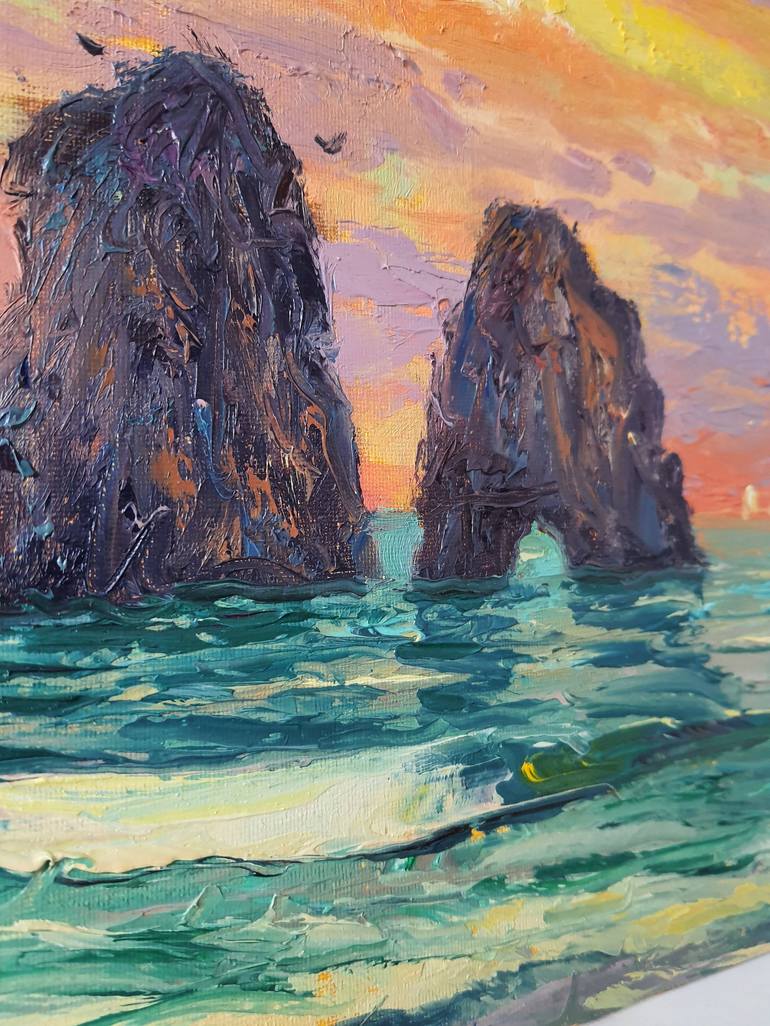 Original Impressionism Seascape Painting by ROBERTO PONTE