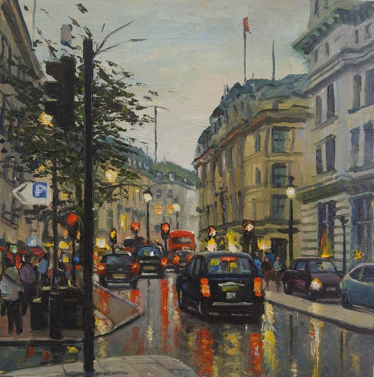 Regent Street London Painting by Roberto Ponte Saatchi Art Hong Kong