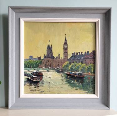 Original Impressionism Cities Painting by Roberto Ponte