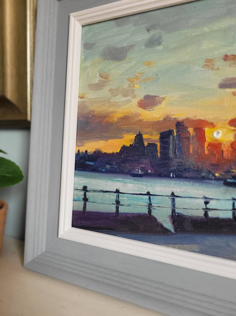 Original Impressionism Cities Painting by Roberto Ponte