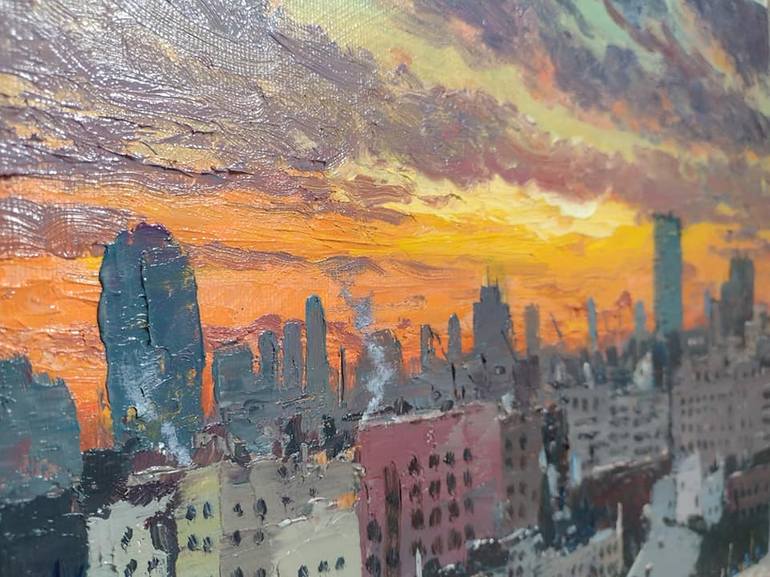 Original Impressionism Cities Painting by ROBERTO PONTE
