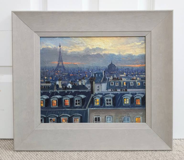 Original Impressionism Cities Painting by ROBERTO PONTE