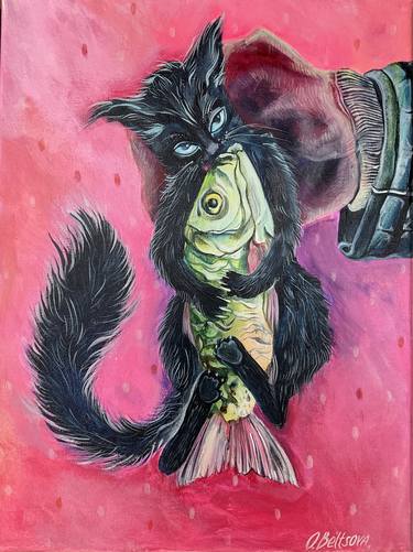 Original Illustration Animal Painting by Olga Beltsova