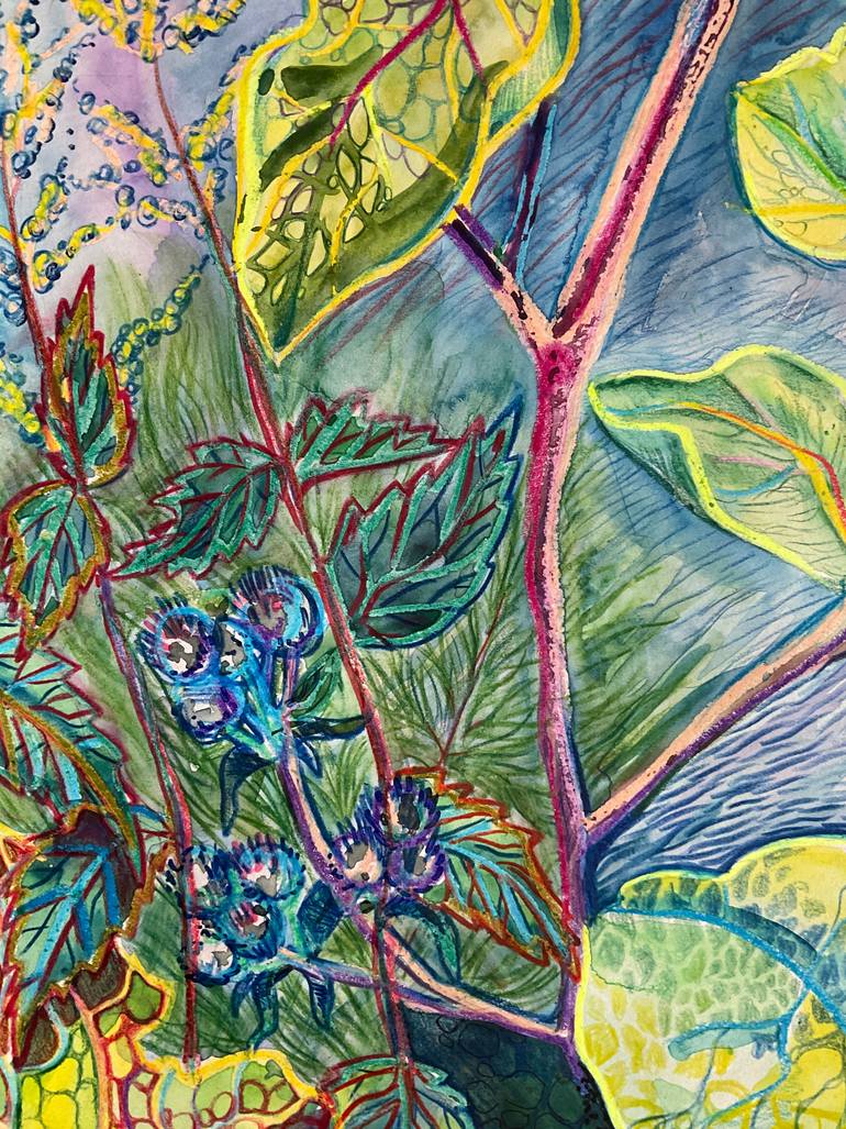 Original Expressionism Botanic Drawing by Olga Beltsova