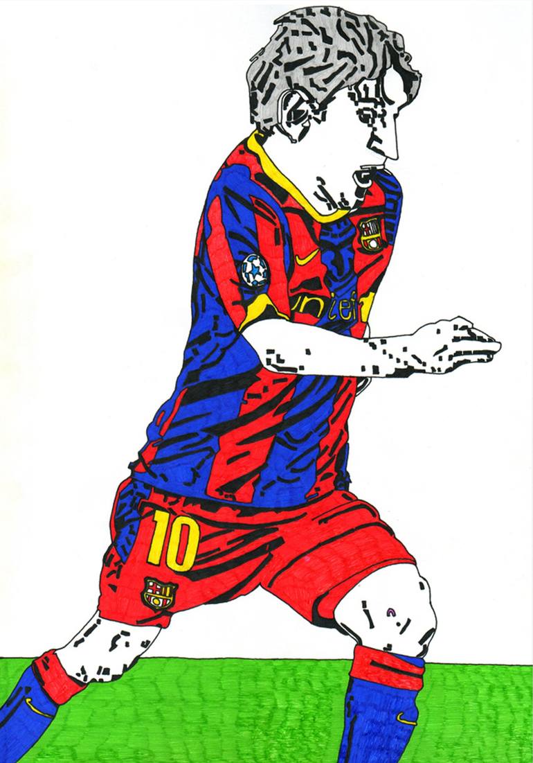 footballer Drawing by Gor Manukyan | Saatchi Art