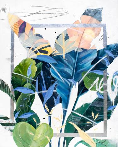 Original Painterly Abstraction Botanic Mixed Media by Rita Vicari