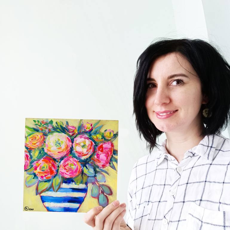 Original Expressionism Floral Painting by Oksana Shevchenko