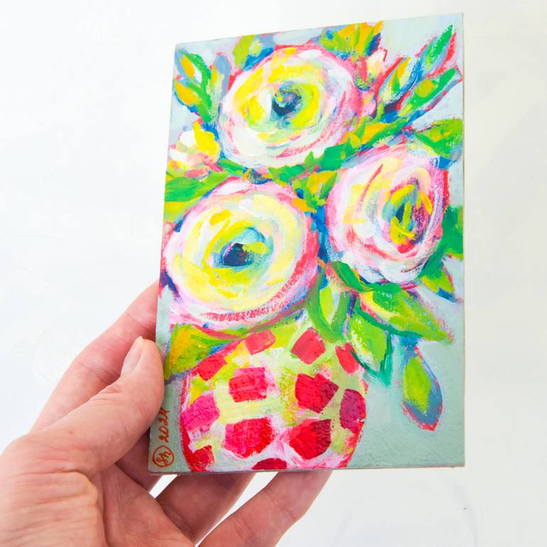 Original Abstract Expressionism Floral Painting by Oksana Shevchenko
