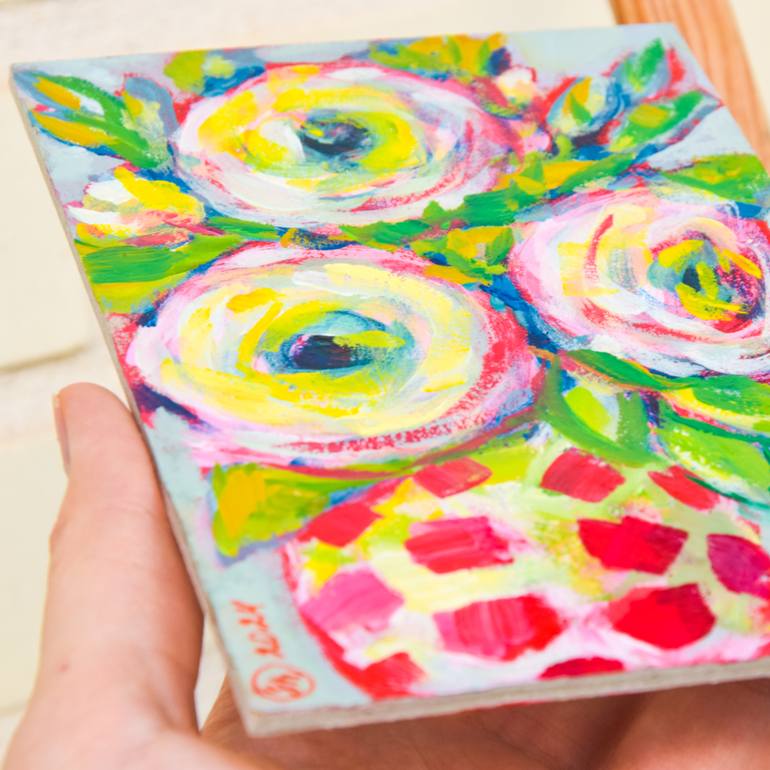 Original Abstract Expressionism Floral Painting by Oksana Shevchenko