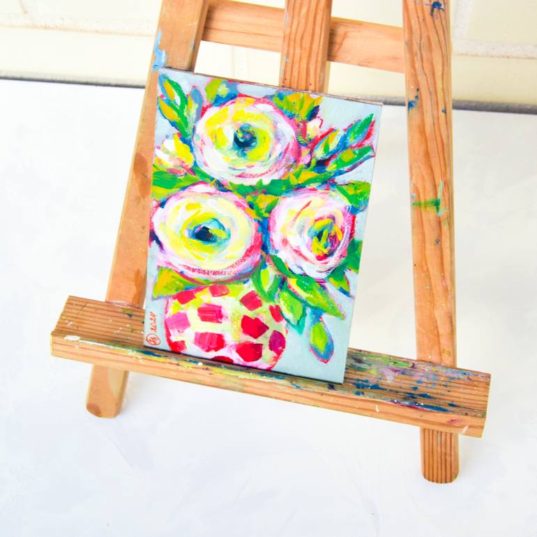 Original Abstract Expressionism Floral Painting by Oksana Shevchenko