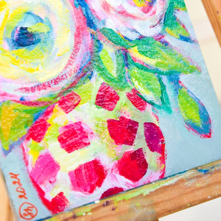 Original Abstract Expressionism Floral Painting by Oksana Shevchenko