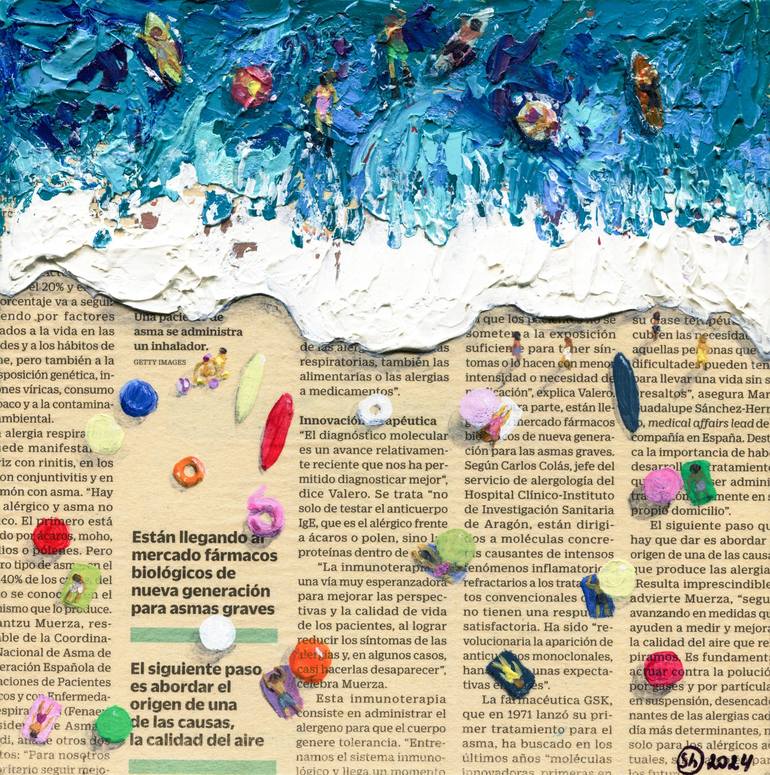Print of Abstract Expressionism Beach Paintings by Oksana Shevchenko