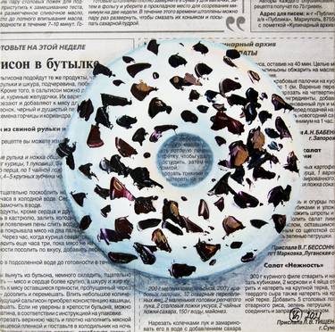 Food Painting Donut Original Oil Painting Newspaper 8 By 8 thumb
