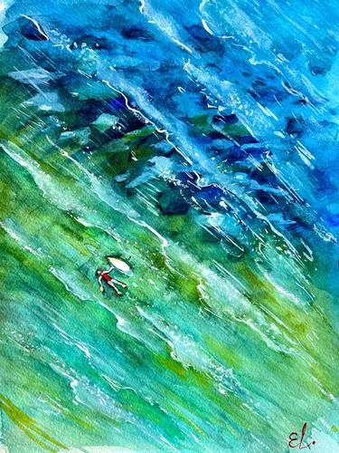 When you are a dot in the ocean-original watercolor painting thumb