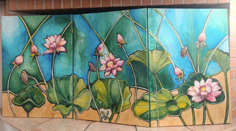 Original Art Deco Botanic Painting by Maria Ludovica Pennacchia