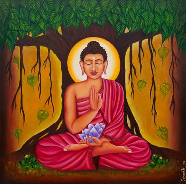 Meditation, Buddha under Bodhi tree thumb