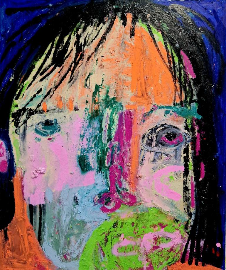 Original Men Painting by Magda Reshka | Abstract Expressionism Art on Canvas | BAD BOY 21