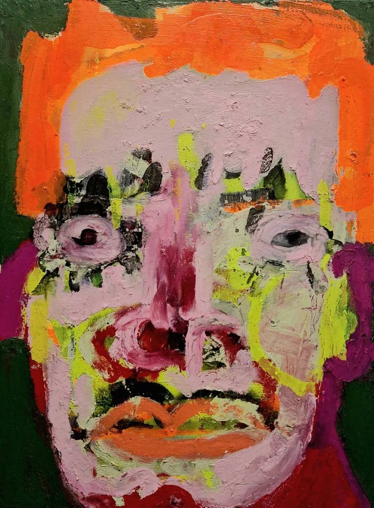 Original Men Painting by Magda Reshka | Abstract Expressionism Art on Canvas | Bad Boy 26