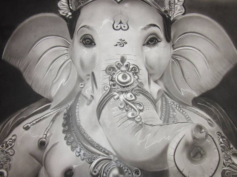 Original Realism Religious Drawing by Bharat Rai