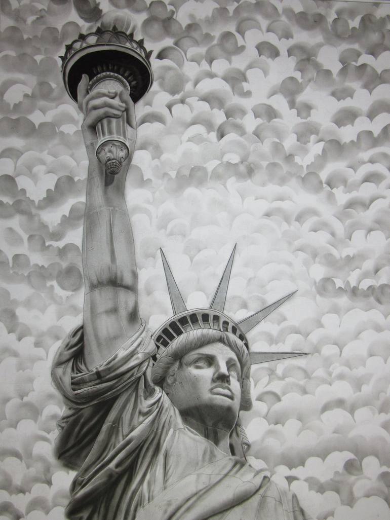 statue of liberty drawing face