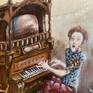 'Circus'  -  detail - Harmonium and clown harmonium player