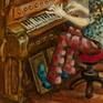 'Circus'  -  detail  -  Harmonium pedals - keys and clown pants