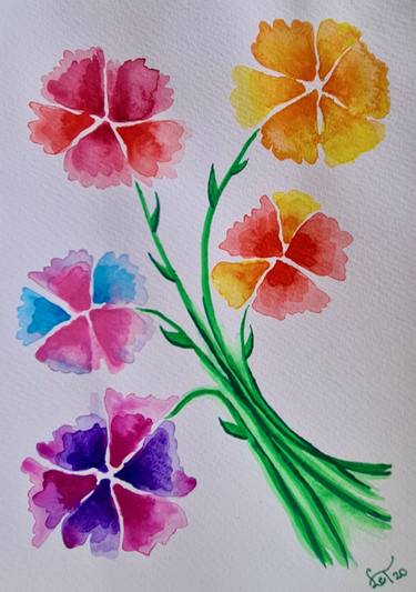 Original Illustration Floral Paintings by Leticia Tiveron