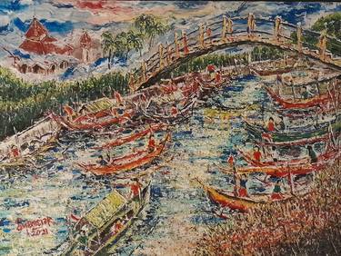 Original Expressionism Boat Paintings by syamsiar mastho