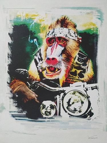 MONKEY BIKER CAPTAIN - Signed - Limited Edition of 20 thumb