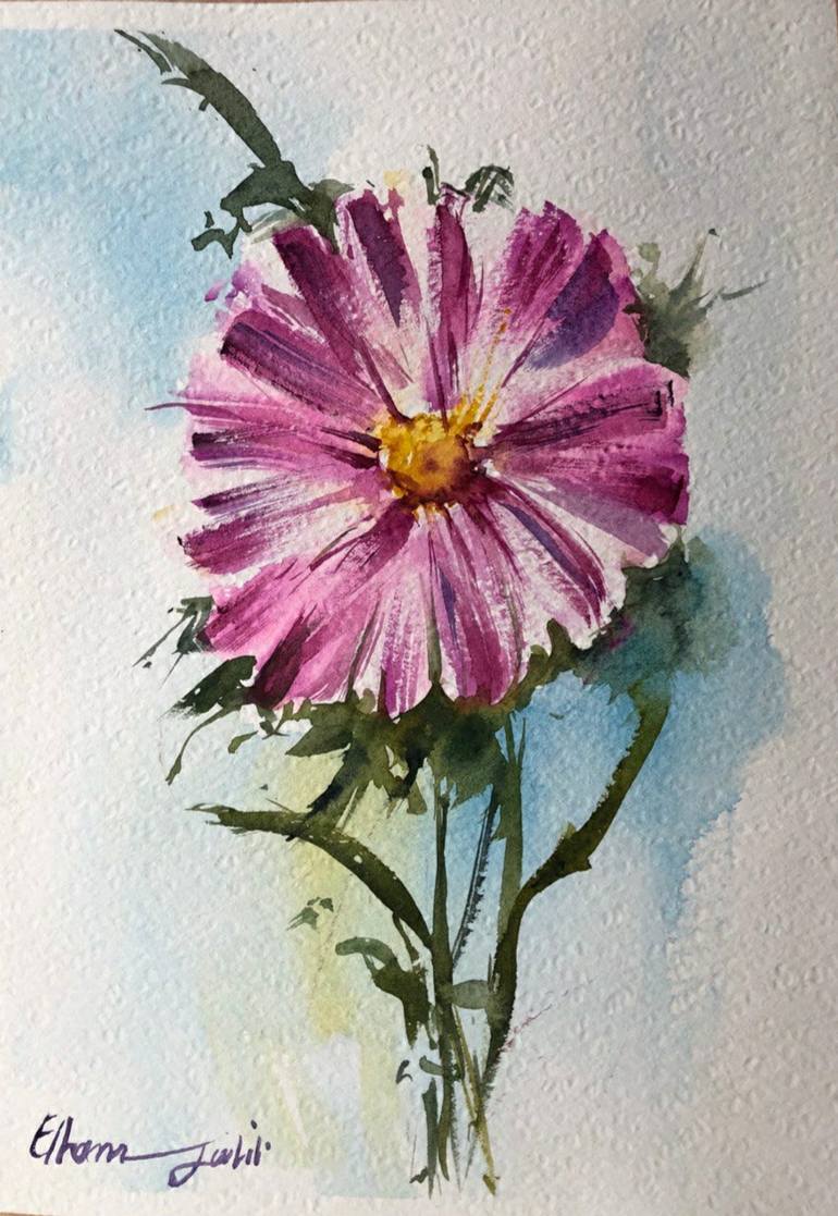 Gerbera Flower Painting by Elham Jalili | Saatchi Art