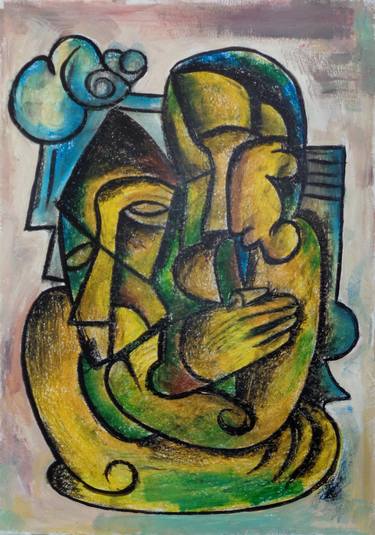Print of Cubism People Paintings by Thilina Suduge