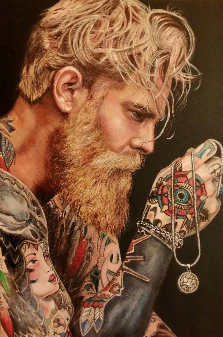 Original Women Painting by Laura Segatori | Realism Art on Canvas | He ndeg7 dalla serie bad boy