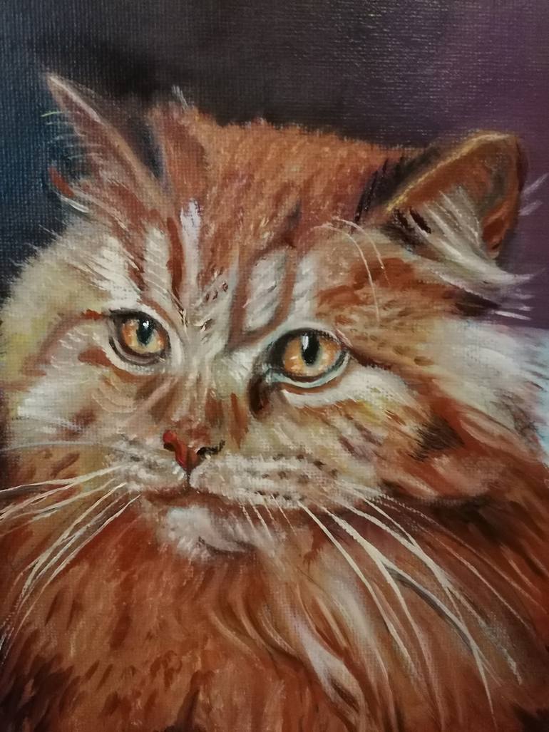 Original Photorealism Cats Painting by Laura Segatori