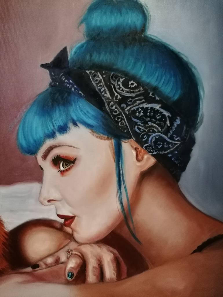 Original Photorealism Cats Painting by Laura Segatori