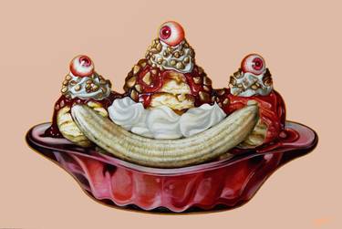 Original Surrealism Food Paintings by Cat Charles