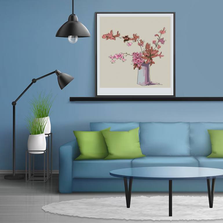 Original Contemporary Floral Digital by Mandeep Pannu