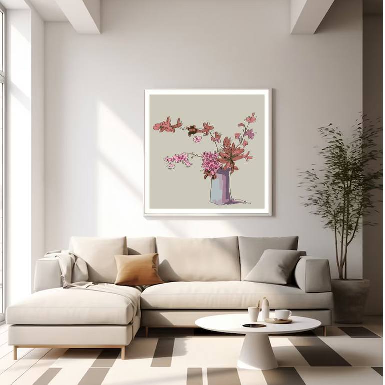 Original Contemporary Floral Digital by Mandeep Pannu