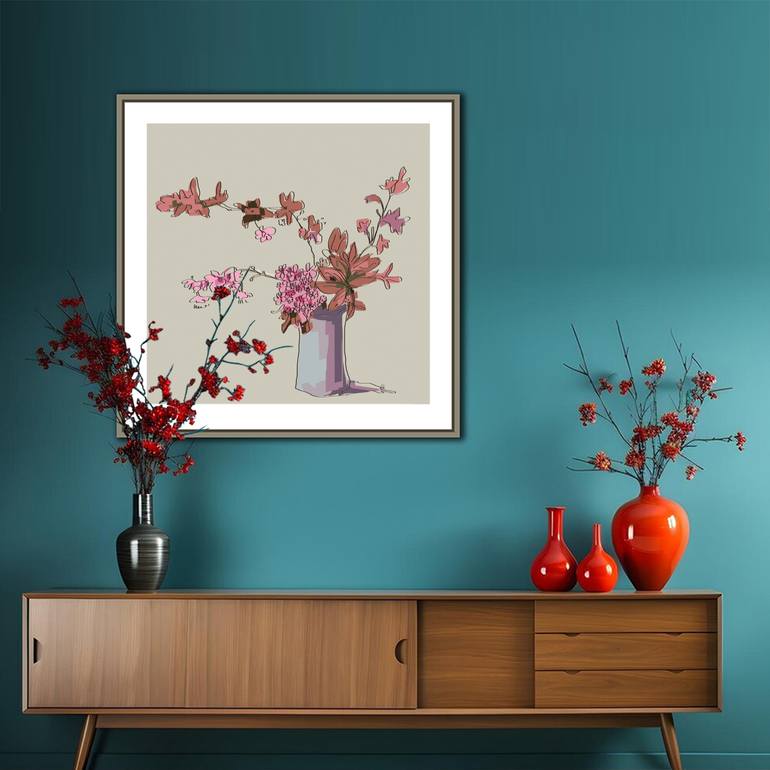 Original Contemporary Floral Digital by Mandeep Pannu