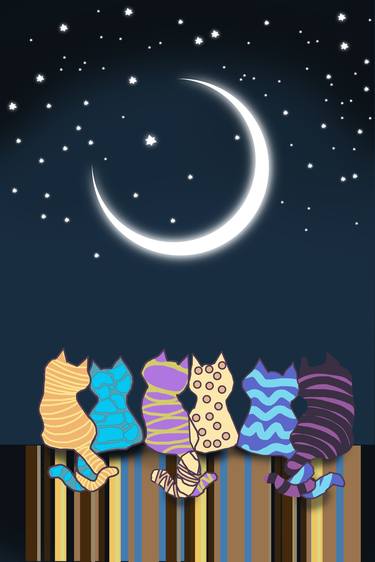 Cat poster-Starry night thumb