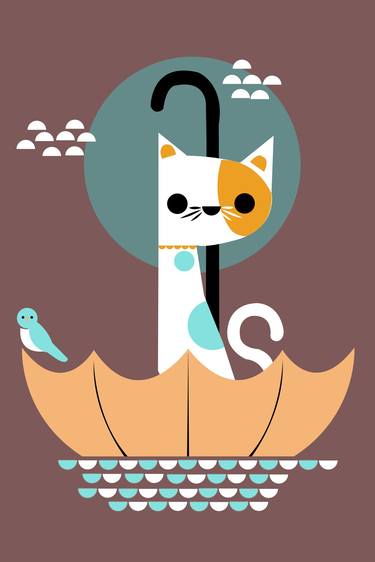 Print of Abstract Cats Digital by Mandeep Pannu