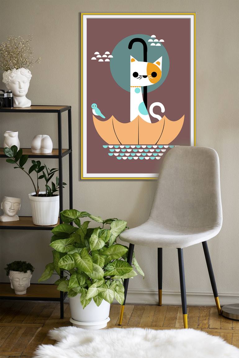 Original Abstract Cats Digital by Mandeep Pannu