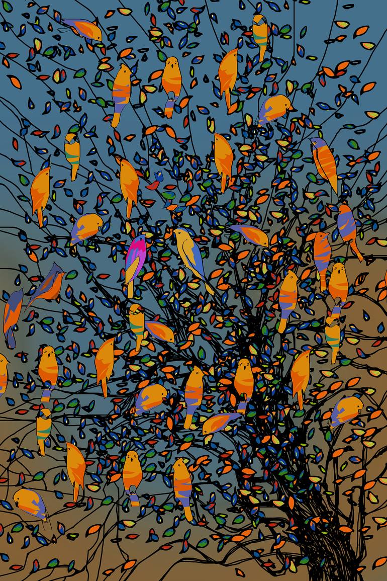 Original Nature Digital by Mandeep Pannu | Abstract Art on Canvas | The Tree of Life