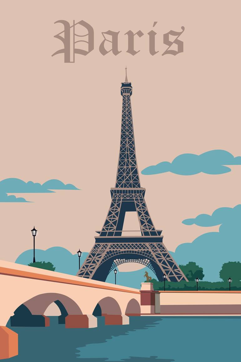 Paris Poster Mixed by Mandeep Pannu | Saatchi Art