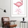 Tropical Flamingo Birds in white room