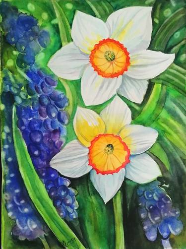 Original Floral Paintings by Mrinmay Sebastian