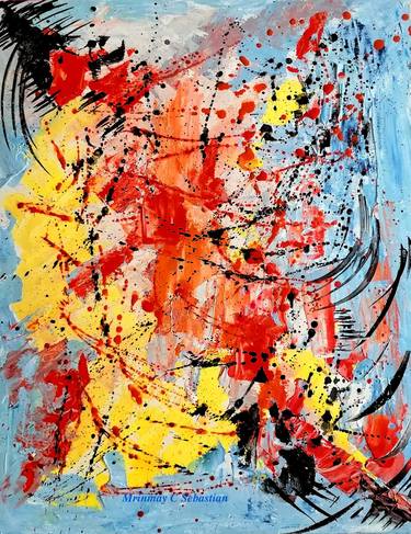 Original Abstract Expressionism Abstract Paintings by Mrinmay Sebastian