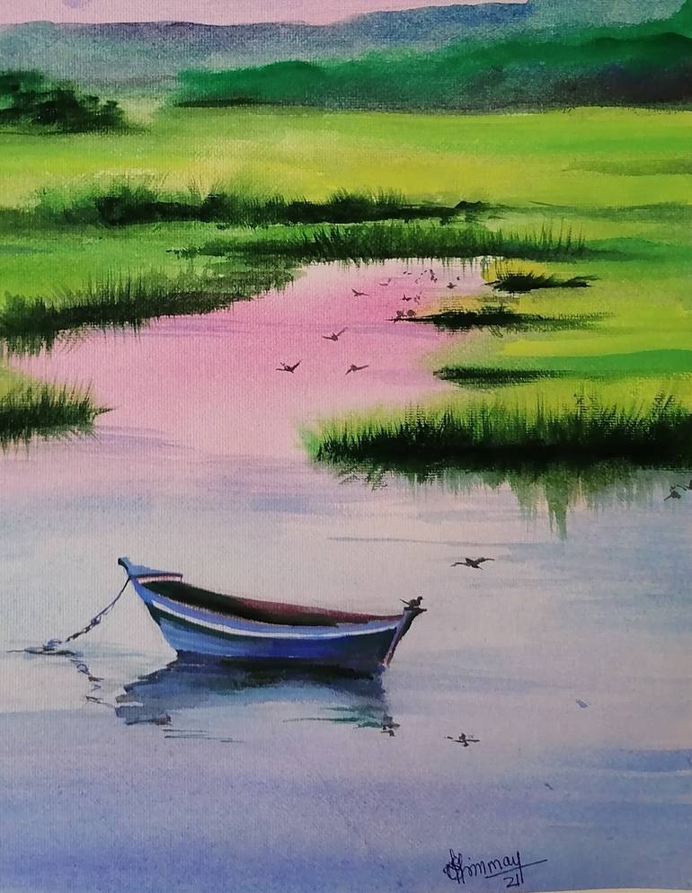 Original Landscape Painting by Mrinmay Sebastian