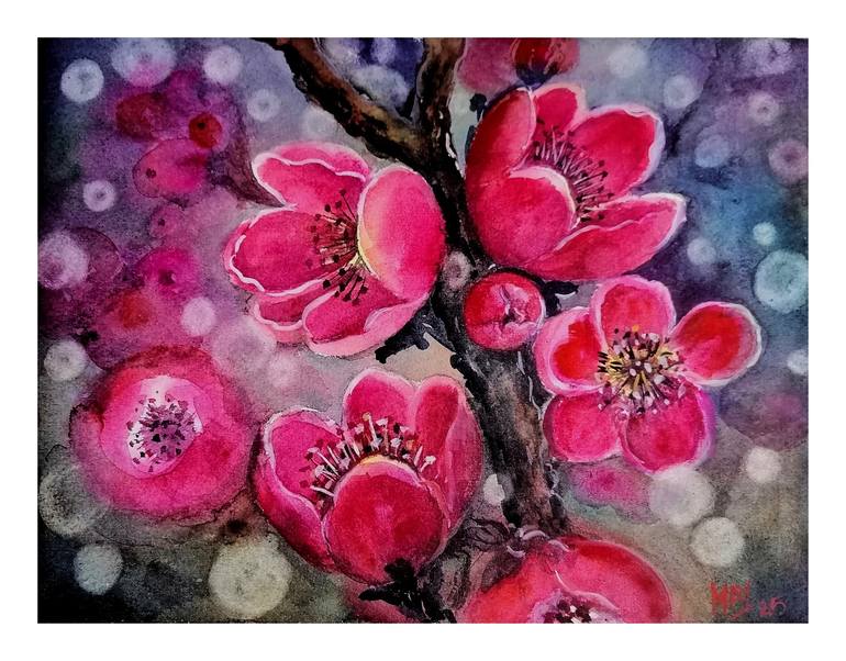 Original Contemporary Floral Paintings by Mrinmay Sebastian