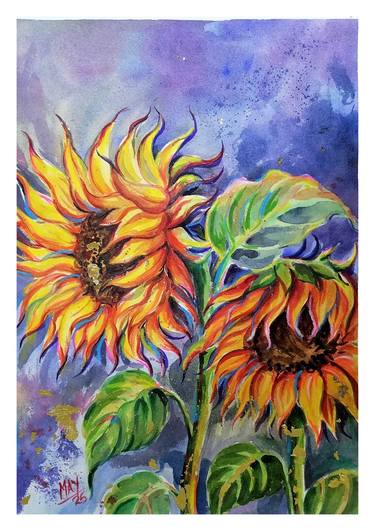 Print of Contemporary Floral Paintings by Mrinmay Sebastian