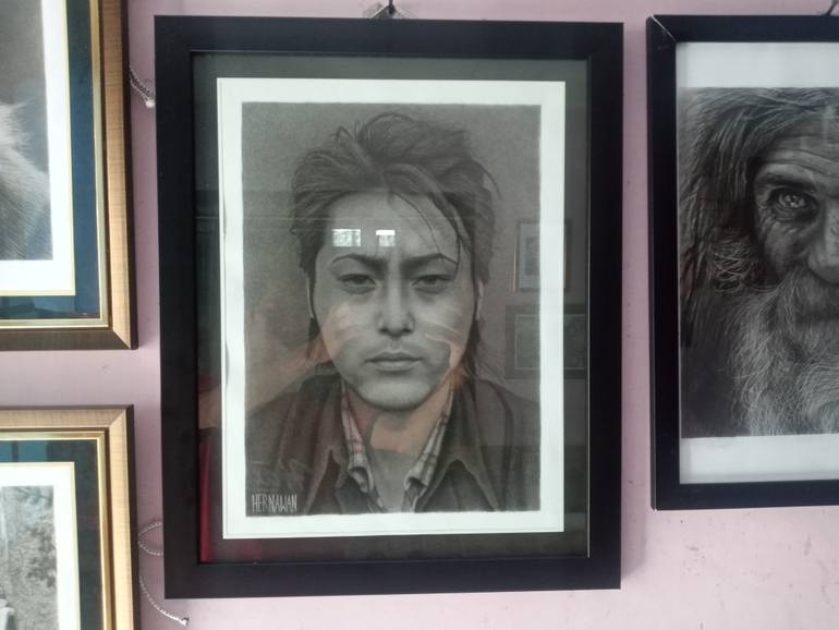 Original Figurative People Drawing by Hernawan Palastian